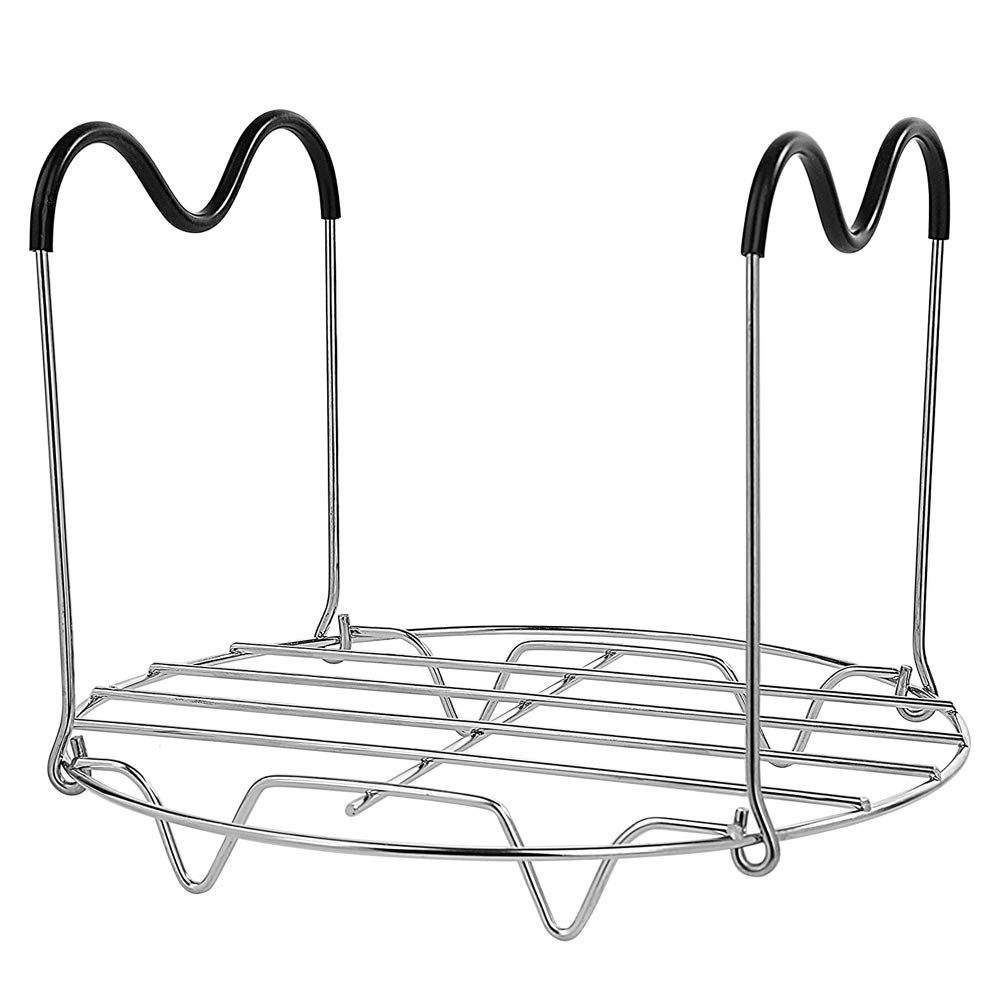 Steamer Rack Trivet with Silicone Handles Heat Resistant Compatible for Kitchen Cooking