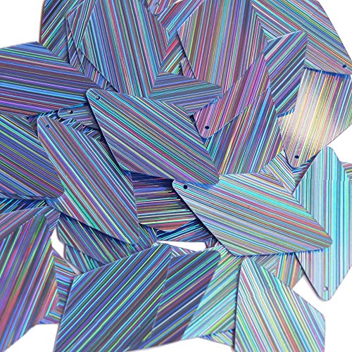 Sequin Long Diamond Light Blue 1.75 inch Couture Loose Paillettes. City Lights Reflective Metallic. Made in USA.