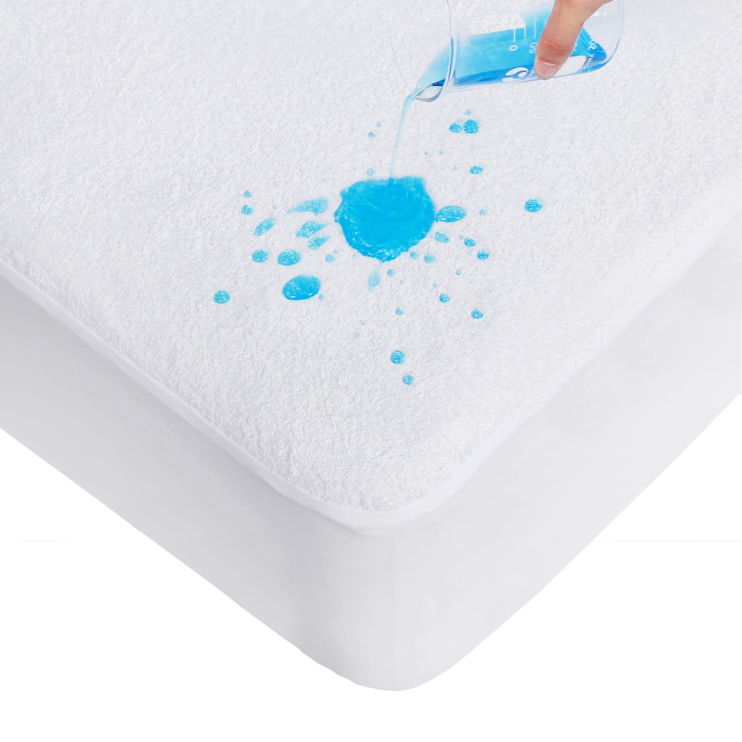 Waterproof Mattress Protector, Smooth Viscose Surface Next to Me Crib Mattress Cover(86x52cm), Fits for Chicco Next2Me & COSTWAY Bedside Crib, White