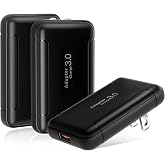 Flat USB Wall Charger, 3 Pack 18W Quick Fast Charge 3.0 USB Charger Block | Slim Fast Charging Block Foldable Plug Travel Adapter For Samsung A17 A16 A37 S26 S25 Ultra, Android Phone (Black)