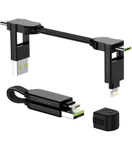 Amazon.com: Rolling Square inCharge 6 - Keychain USB C Charger Cable,  Lightning Cable and Micro-USB for Smartphone, Universal Cable Charger 6 in  1, USB Plug, 15W, Gray : Electronics
