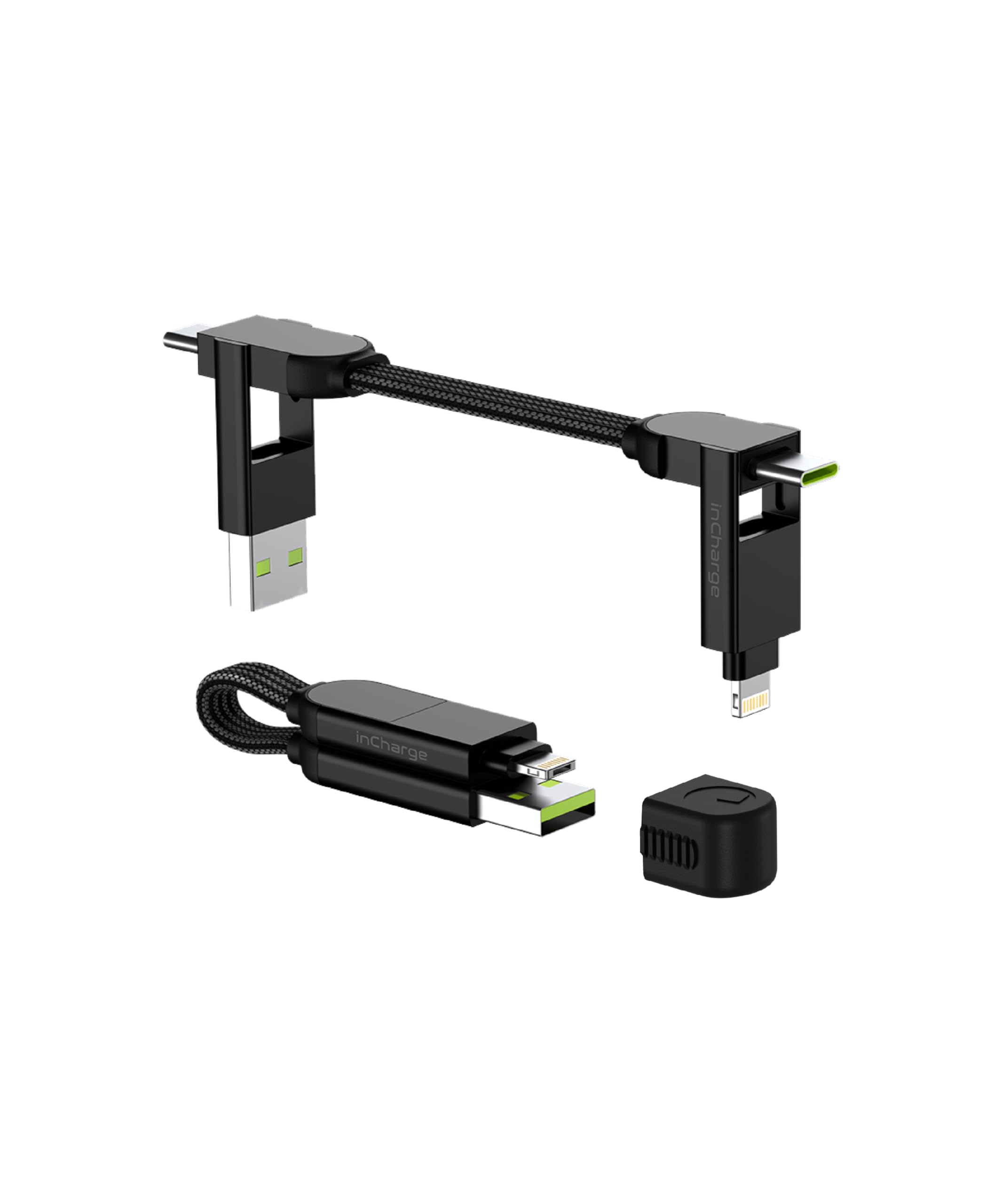 Photo 1 of Rolling Square inCharge X - USB C Charger Cable, Lightning Cable for Smartphone, Universal Cable Charger 6 in 1, USB Plug, Black, 100W