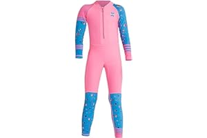 DIVE & SAIL Kids One Piece Long Sleeve Swimsuit Sun Protection Sunsuit Rash Guard