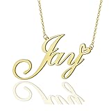 AOLO Jay Heart Name Necklace 18k Gold Plated