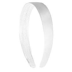 White 1 Inch Satin Hard Headband