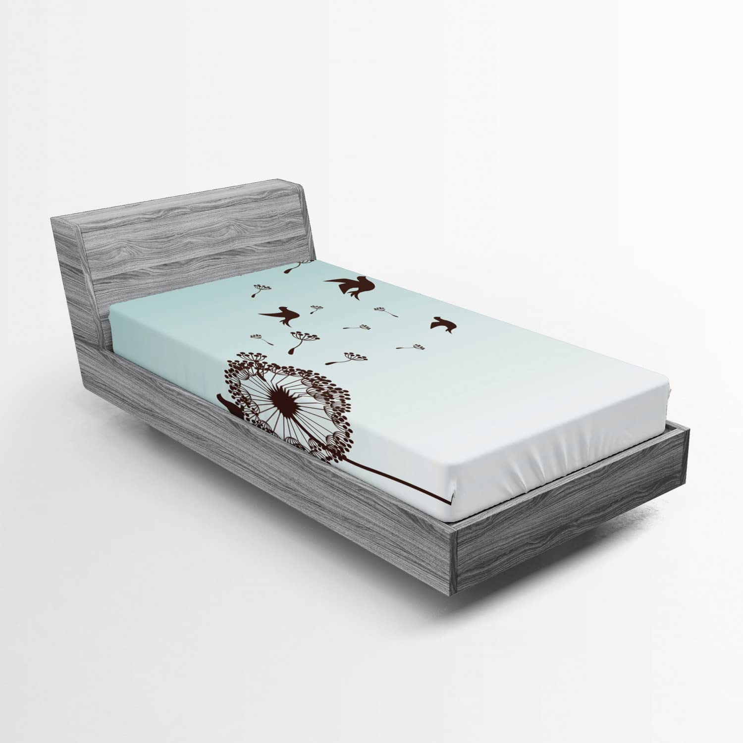Ambesonne Art Fitted Sheet, Dandelion Flower