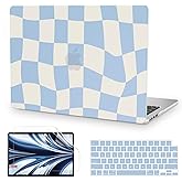 Anban Compatible with MacBook Air 13 inch Case 2026 2025 2024 2023 2022 M4 M3 M2 A3240 A3113 A2681, Plastic Hard Shell Case for MacBook Air 13.6 inch +Keyboard Cover +Screen Protector, Blue Checkered