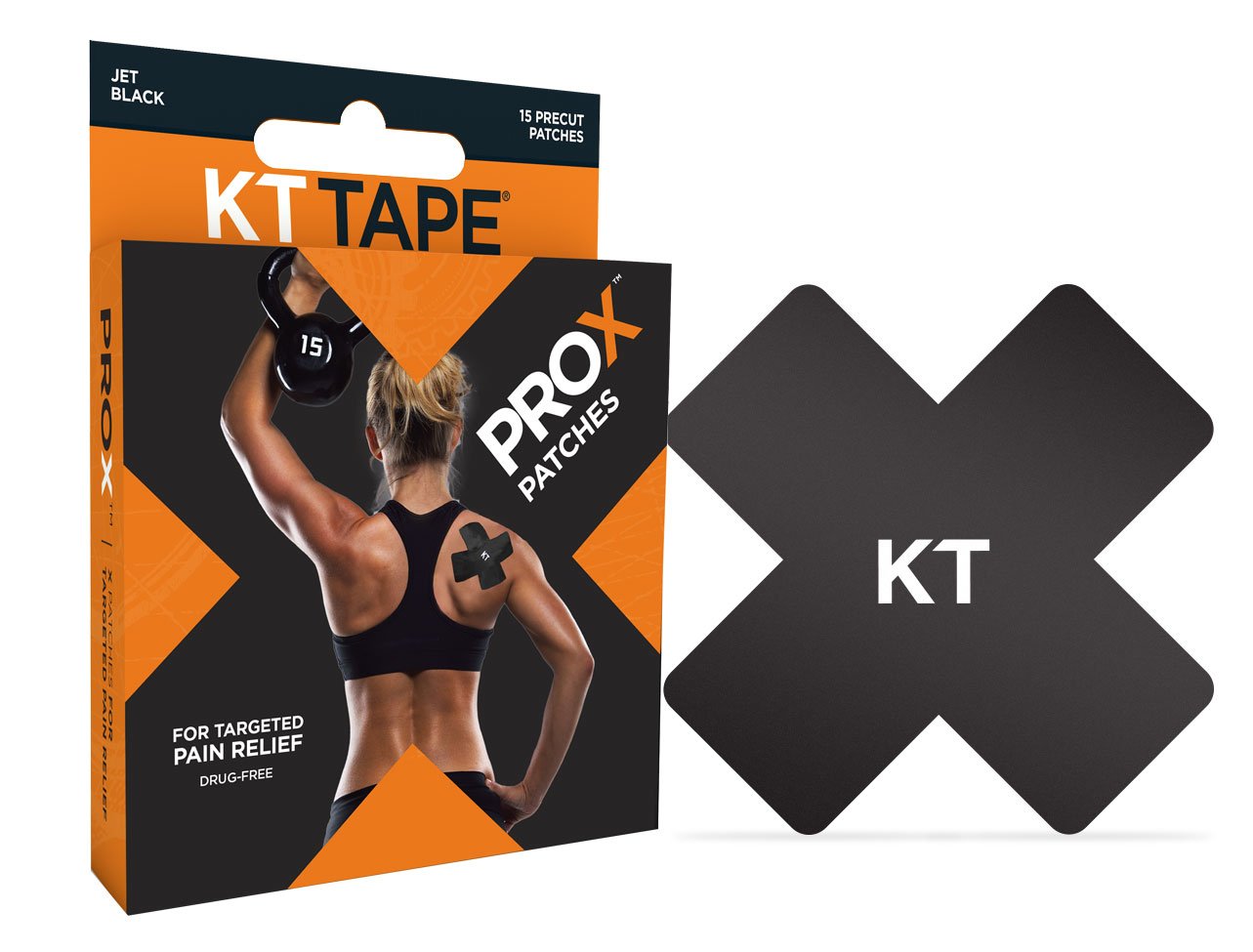 KT Tape Unisex Pro X Synthetic Kinesiology Tape, Black, XL UK