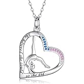 Gymnastics Gifts for Women Gymnast Necklace 925 Sterling Silver Gymnastics Fashion Jewelry Pendant Birthday