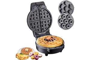 KOLENSA Donut Maker, 3 in 1 Electric Cartoon Snack Cake Machine，Waffle Sandwich Detachable Dessert Toaster, with 3 Removable Interchangeable Non Stick Plates, Breakfast Afternoon Tea Use