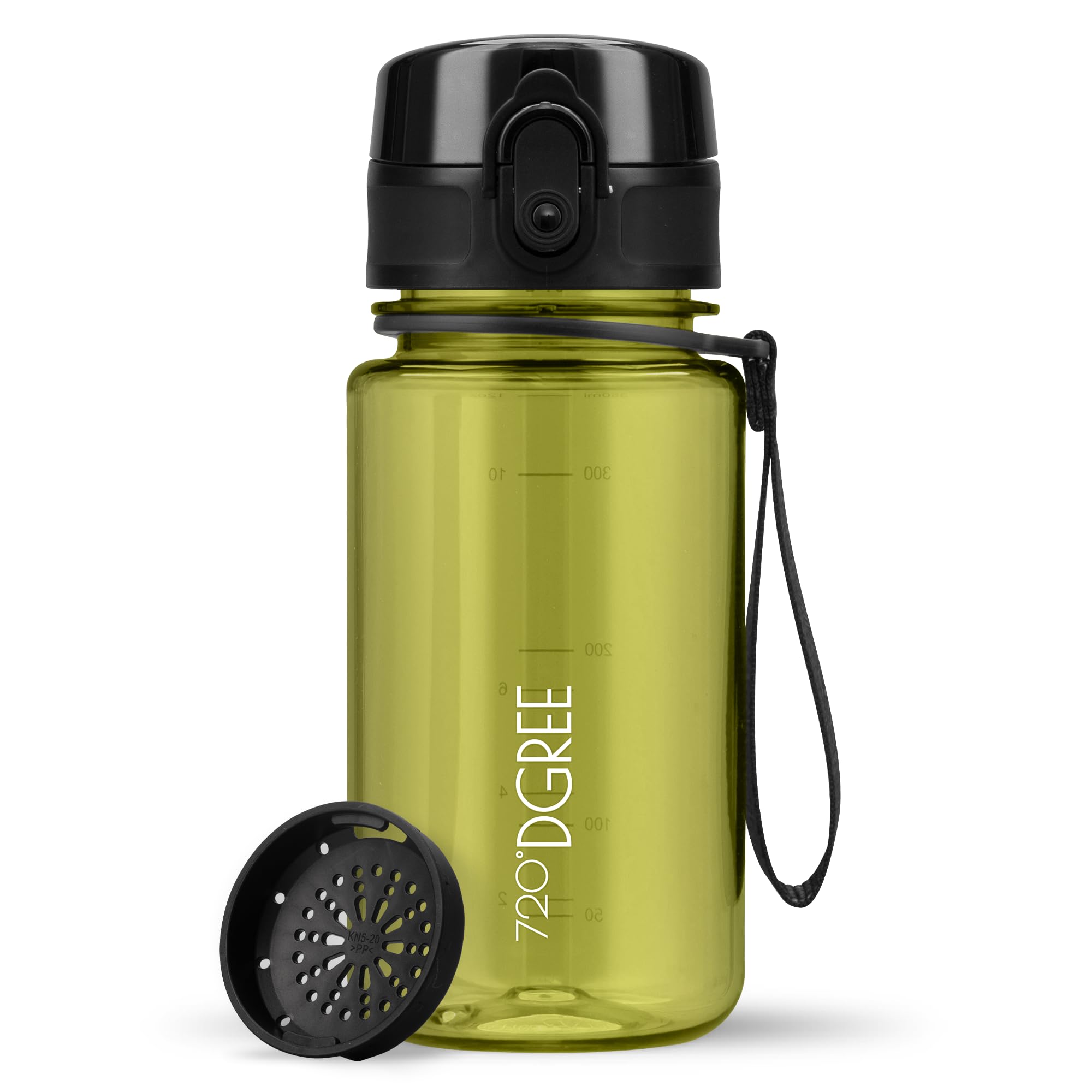 720°DGREE Water Bottle Kids 350ml “uberBottle“ crystalClear +Sieve - BPA-Free Tritan, Leakproof, Reusable Drinking Bottle - Waterbottle for Children from 2 Years, Kindergarten, School, Playground — image 1