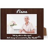 Nana Picture Frame, Side By Side Or Miles Apart 4x6 Photo Frame, Mothers Day Birthday Gifts for Nana Grandma Family, Tabletop Picture Frames for Home Living Room Desk Decor-12