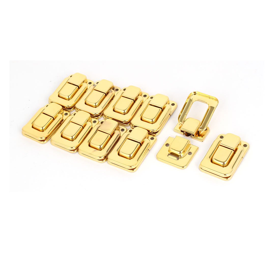 Sourcingmap Suitcase Gift Box Trunk Lock Latch Catch Toggle Hasp Gold Tone 10PCS
