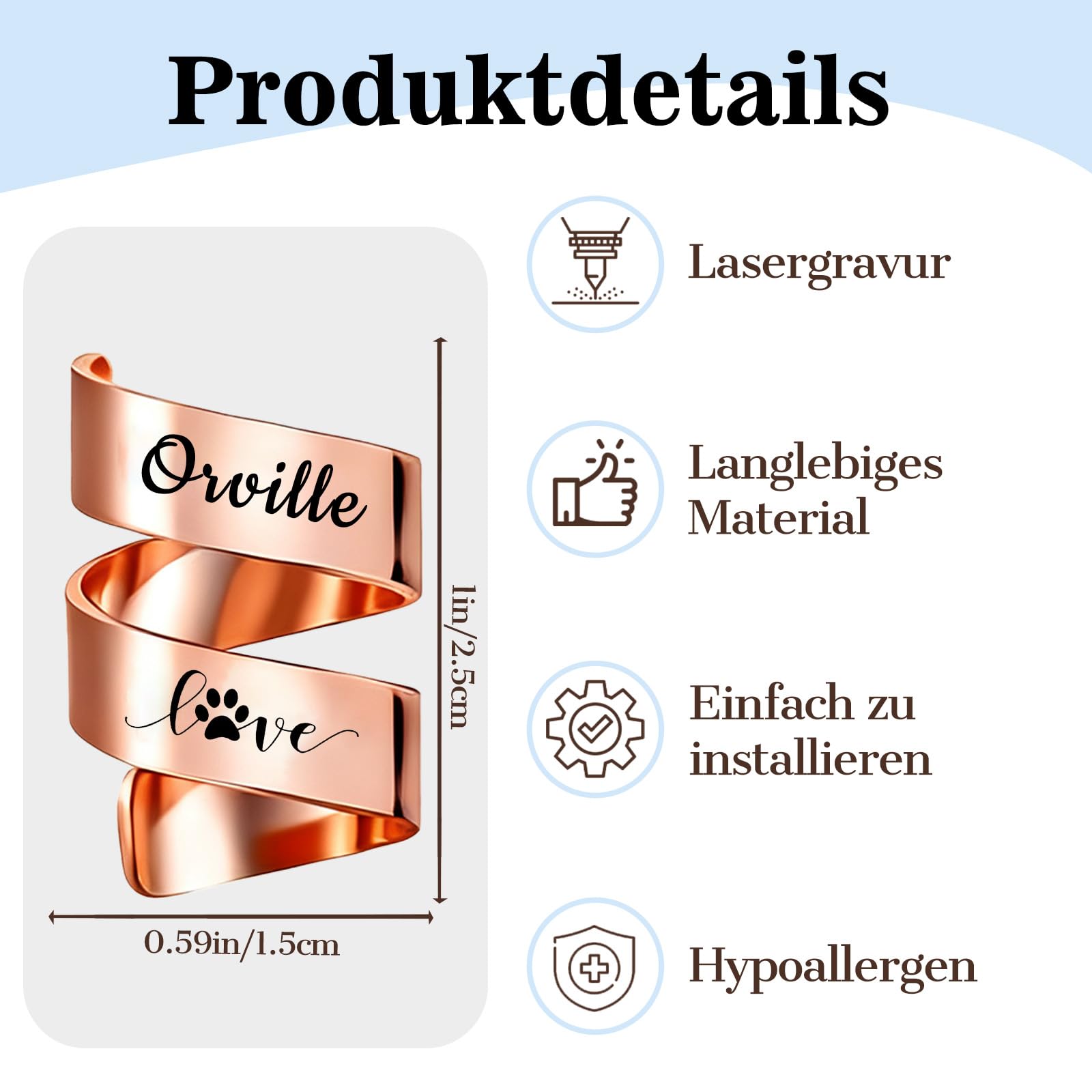 Personalisiertes Stethoskop Namensschild - Gravur gravierte ID-Marken - Individuelles für Mediziner Tierärzte, medizinische Assistenten, Geschenke zur Krankenschwes (Doppelring) 4