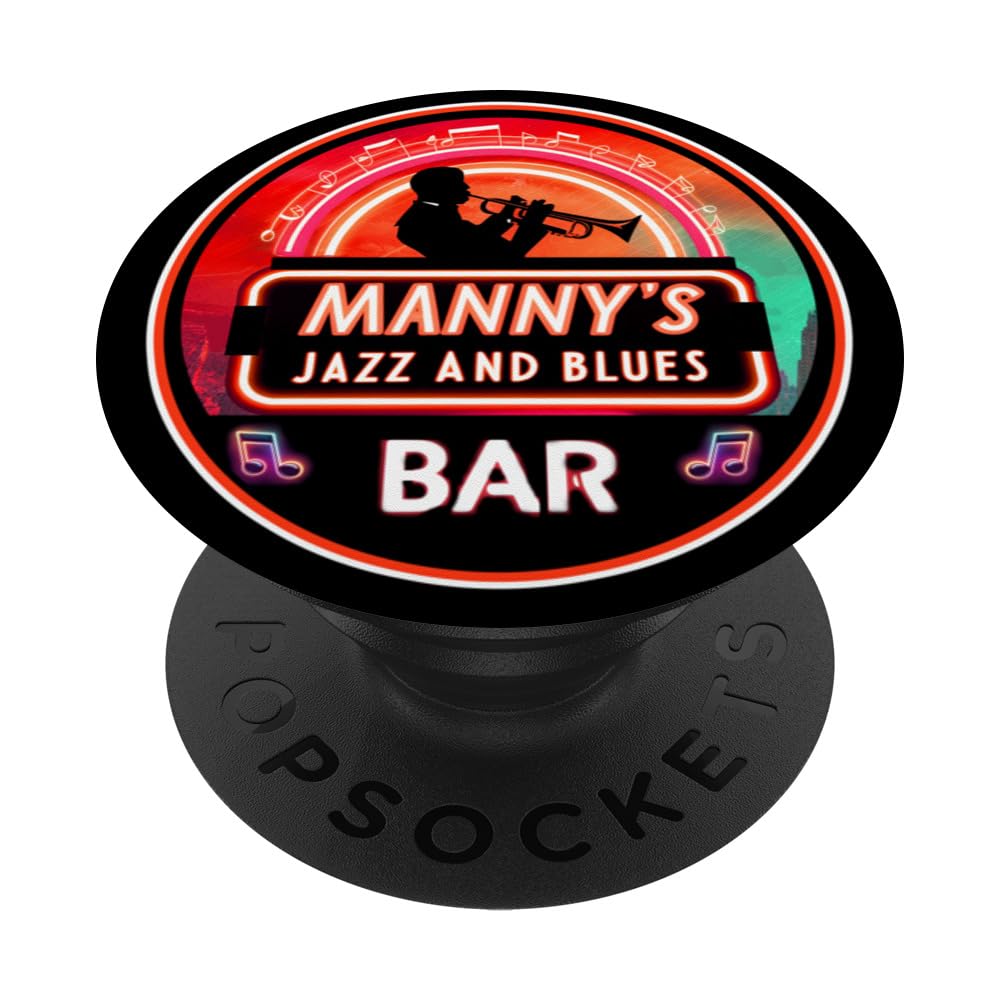 Manny's Jazz and Blues Bar, Nightclub, Music, Disco PopSockets Swappable PopGrip