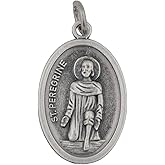 Gorgeous Saint Peregrine Silver-Tone Medal | The patron saint of cancer | Handcrafted by Italian Craftsman | Great gift for those battling cancer or with family members battling cancer