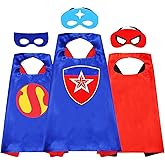 AODAI Superhero Capes and Masks for Kids Halloween Cosplay Double Side Cape Superhero Toy Kids Best Gift