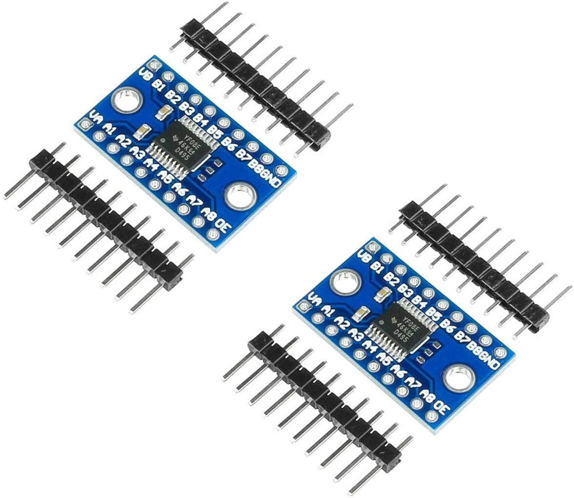 TECNOIOT 2pcs TXS0108E 8 Channel Logic Level Converter TTL 3.3V 5V Bi-directional Convert |2pcs 8 Channels Bi-Directional Bidirectional Logic Module TXS0108E Converter Module for Arduino