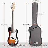 CAHAYA Electric Bass Case Gig Bag Backpack 8mm Padding Grey CY0202-1 view 2
