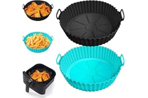 AQZFEUY Silicone Air Fryer Liners for Ninja AF101 4QT AF141 5QT AF150 AF161 XL MAX 5.5QT for Ninja Foodi and Most 3-5 Quart Airfryers, Air Fryer Oven Microwave Accessories, Better than Disposable Paper Liner