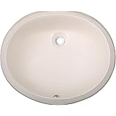MERCURY 19 in. Oval Undermount Bathroom Sink in Biscuit (Sink Only)