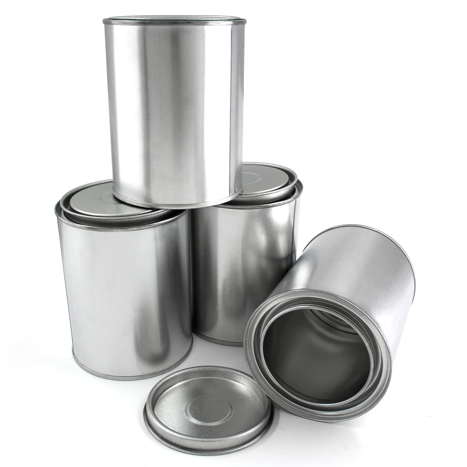 Photo 1 of Bonsicoky 8 Pcs Empty Metal Paint Cans with Lids, Tiny Empty Unlined Cans Storage Containers for Paint(1 Pint/500ml)