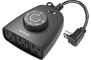 G-Homa 24-Hour Outdoor Light Timer for Electrical Outlet, 3 Grounded Timer Switch, Photoelectric Countdown Plug in Timer with 2, 4, 6 or 8 Hours Mode, Dusk to Dawn Sensor, Heavy Duty, Waterproof