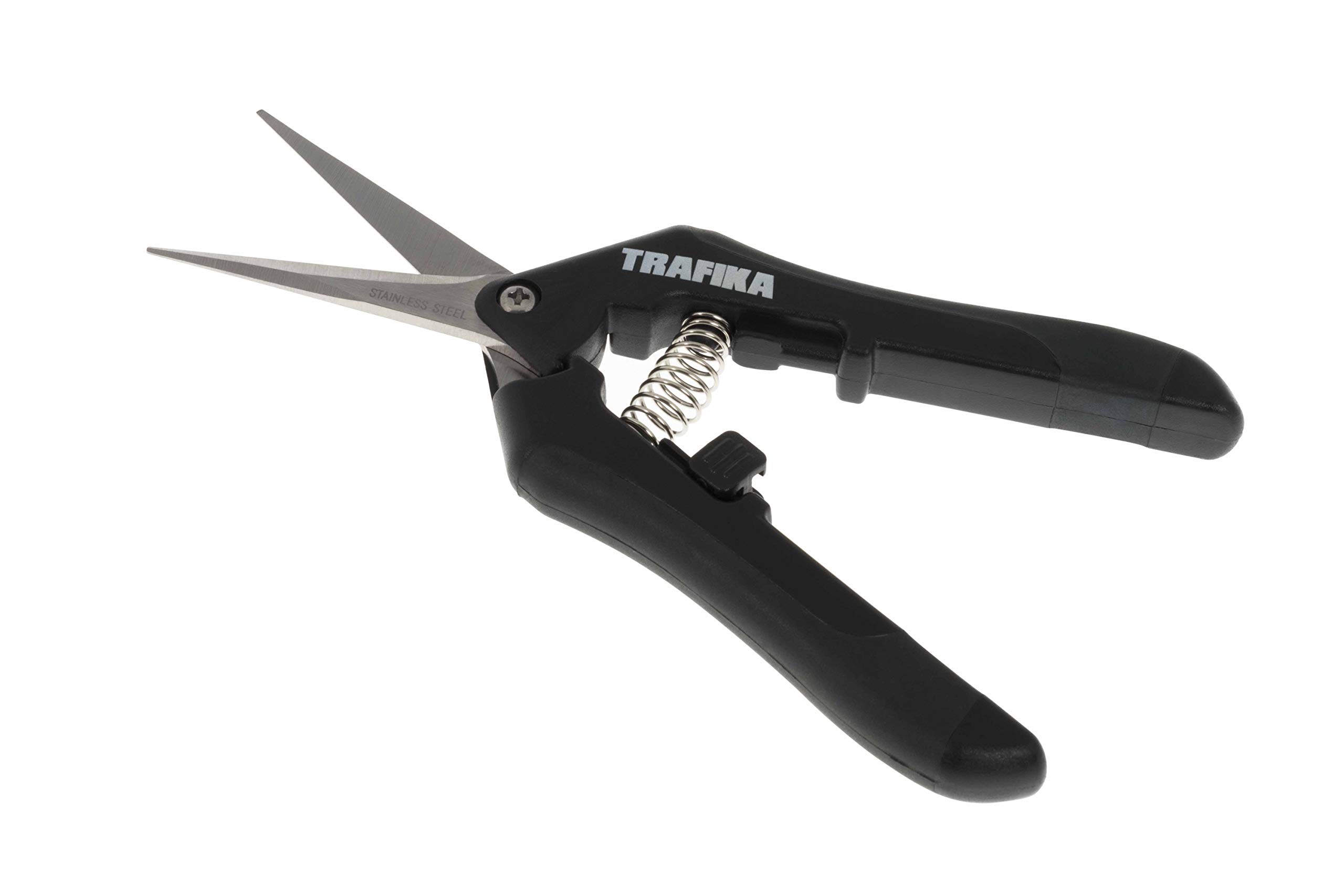 TRAFIKA Pruning Scissors with Straight Blade 100% /Stainless Steel/Extra Sharpened Trimming Shears/Ergonomic Designed/High Precision Cuts/Recommended for Hydroponic Crops