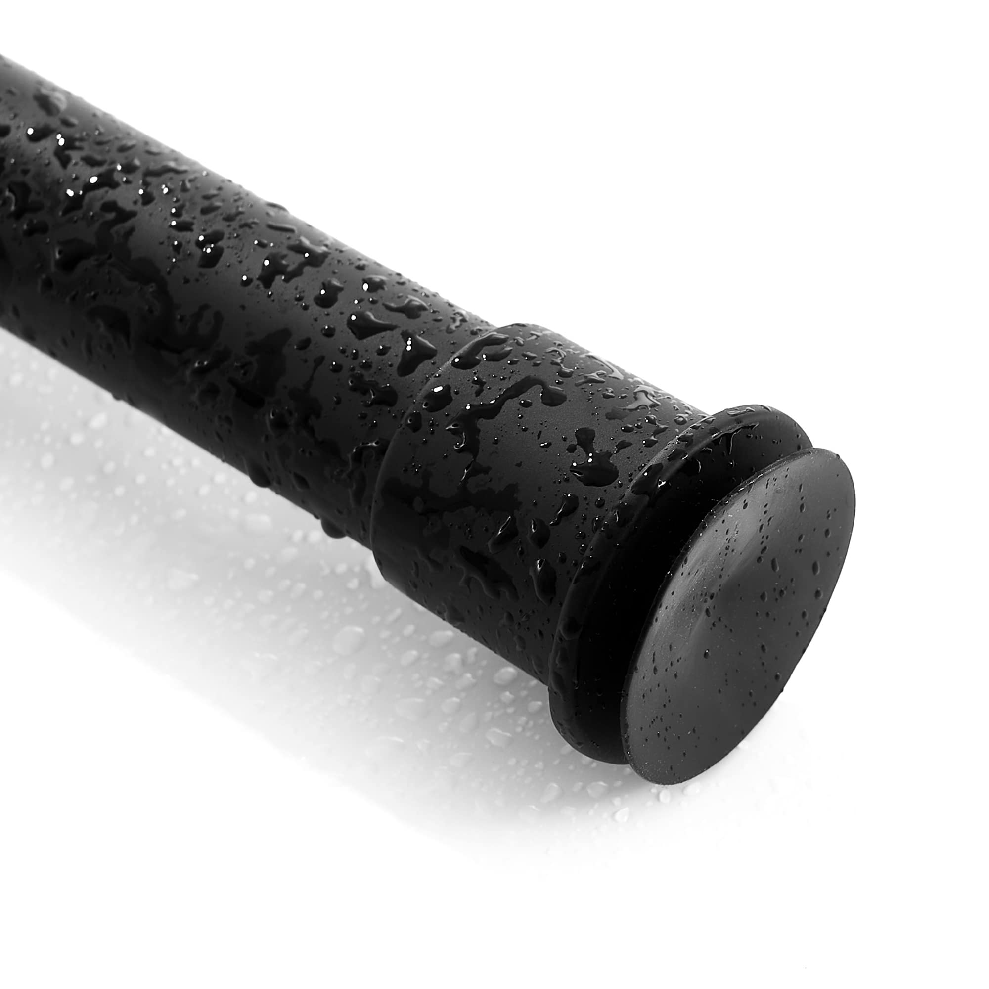 RYB HOME Short Curtain Rod, 1 Inch Black Shower Rods 28-48" Rusproof Without Drill Adjustable Tensio