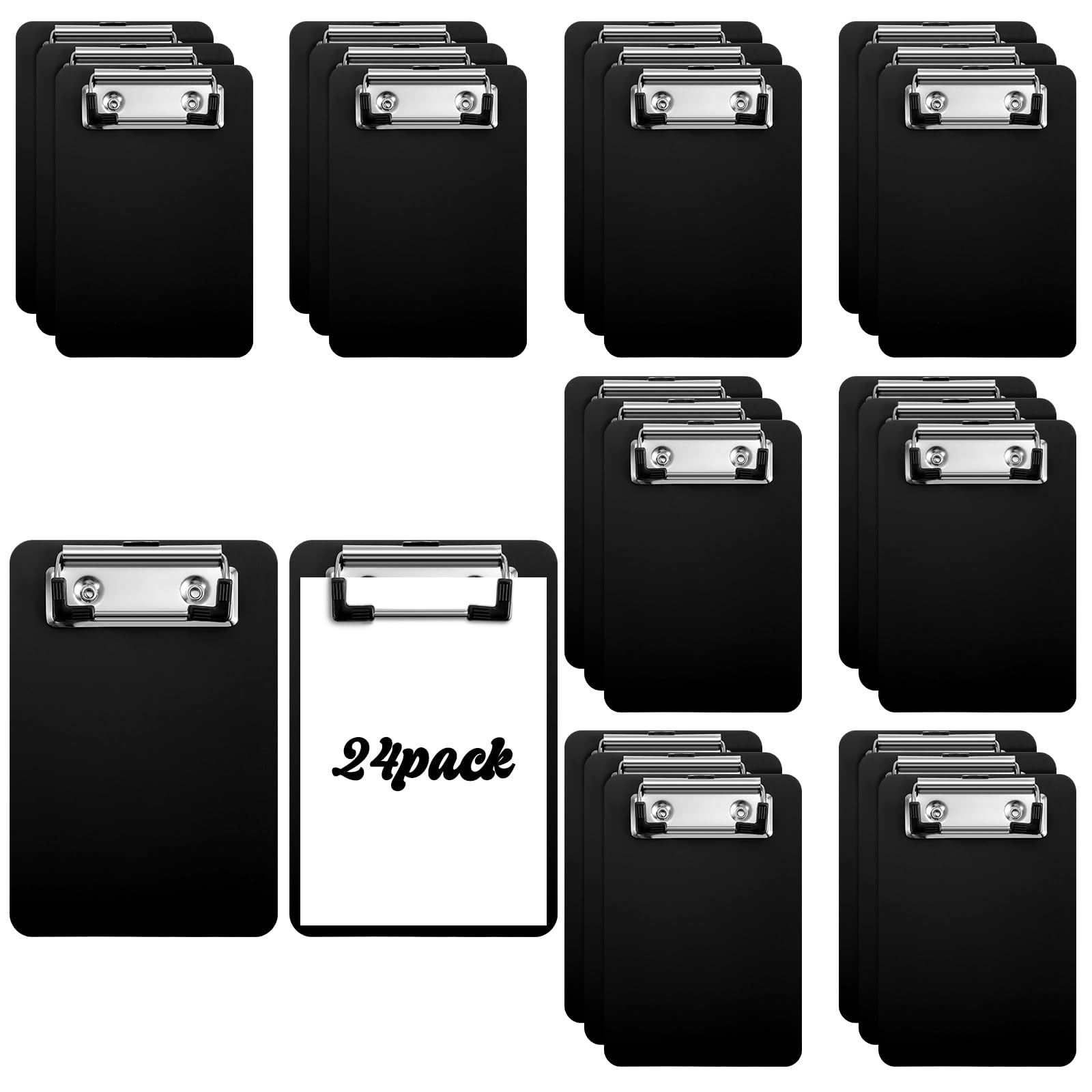 Photo 1 of cobee Small Clipboards 4 x 6 Inch,24 Pack Plastic Mini Clipboard Memo Size with Low Profile Clip Pocket Clip Board for Offices Classroom Nursing Shopping Lists