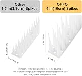 OFFO Bird Spikes High 10cm Anti Pigeon Deterrent 1.2m Frosted Clear view 2