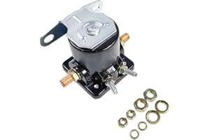 LLNSEAUTO 12V 4-Terminal Starter Solenoid Relay SS581 | Fit for Jeep Lincoln Mercury, Ford Bobcat Perkins, Johnson New Holland Volvo Penta Evinrude | OE# SS581T B-6A-11450A C6AF C7AF C3912 C9AF 50-430 (Black)