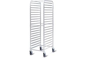 Giantex 20-Tier Kitchen Bun Pan Sheet Rack Aluminum Bakery Rack Home Commercial Kitchen Bakery Cooling Rack w/Wheels 2 Lockab