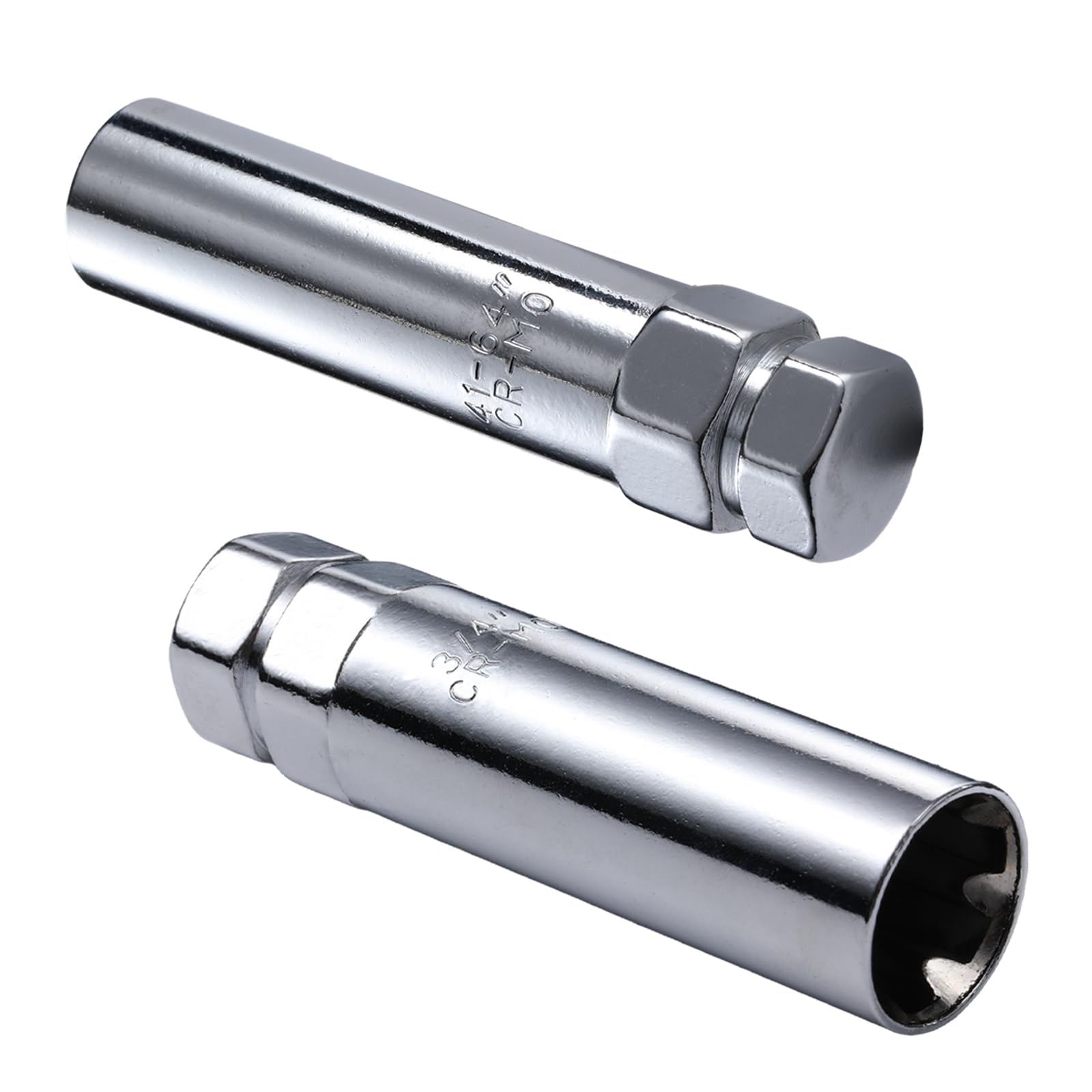 6 Spline Lug Nut Key 7 Spline Lug Nut Socket Removal Tool, 2 PCS Dual Hex Drive Aftermarket Wheel Lock Key Replacement for Lug Nuts (Silver)