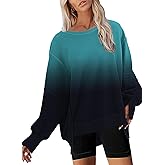 Disamer Womens Crew Neck Sweatshirts Teen Girls Tie Dye Oversized Fall Clothes 2025 Outfits Long Sleeve Pullover Tops