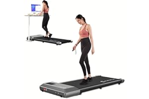 Superun Walking Pad, 2 in 1 Under Desk Treadmill, Walking Pad Treadmill Under Desk with 300lbs Capacity, Treadmills for Home and Office Free Installation with Remote Control