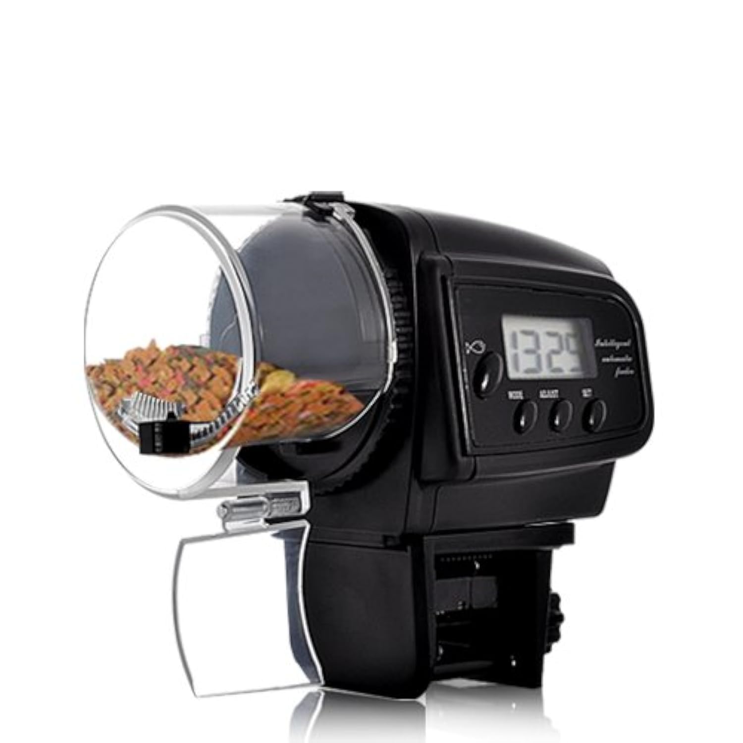 BW Aquarium Automatic Fish Feeder, Auto Fish Food Feeder with LCD Display for Aquarium (Anti-Jam Design)