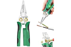 TRYGYY 8 In 1 Wire Stripper With Voltage Tester, Multi-Function Electric Wire Stripping Tool For Cutting And Pulling Pliers, Electrician Repair Tool, Wire Strippers Electrical (Green)