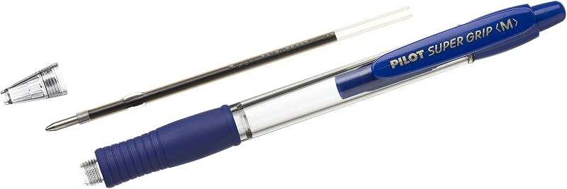 - Caixa de 6 canetas Super Grip - Caneta recarregável e retrátil - Preta - Ponta Média