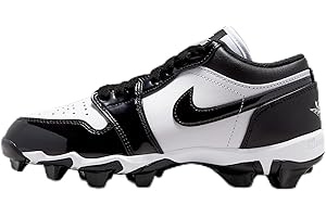 Jordan 1 Low Little/Big Kids' Cleats (White/Black/Black)