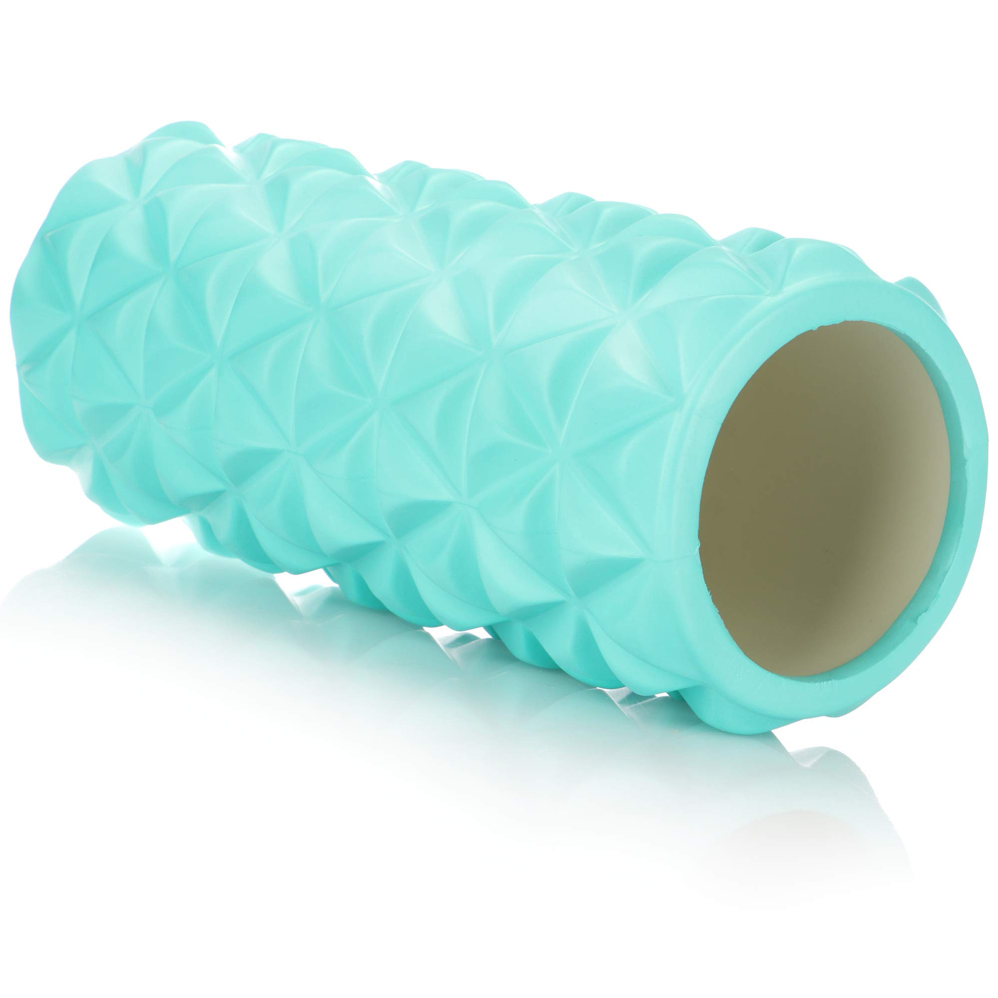 COM-FOUR® Yoga roll, stimulating Fascia Roller - stimulates Blood Circulation and Relaxes After Work, Fitness, Yoga, Training & Sport (Turquoise)