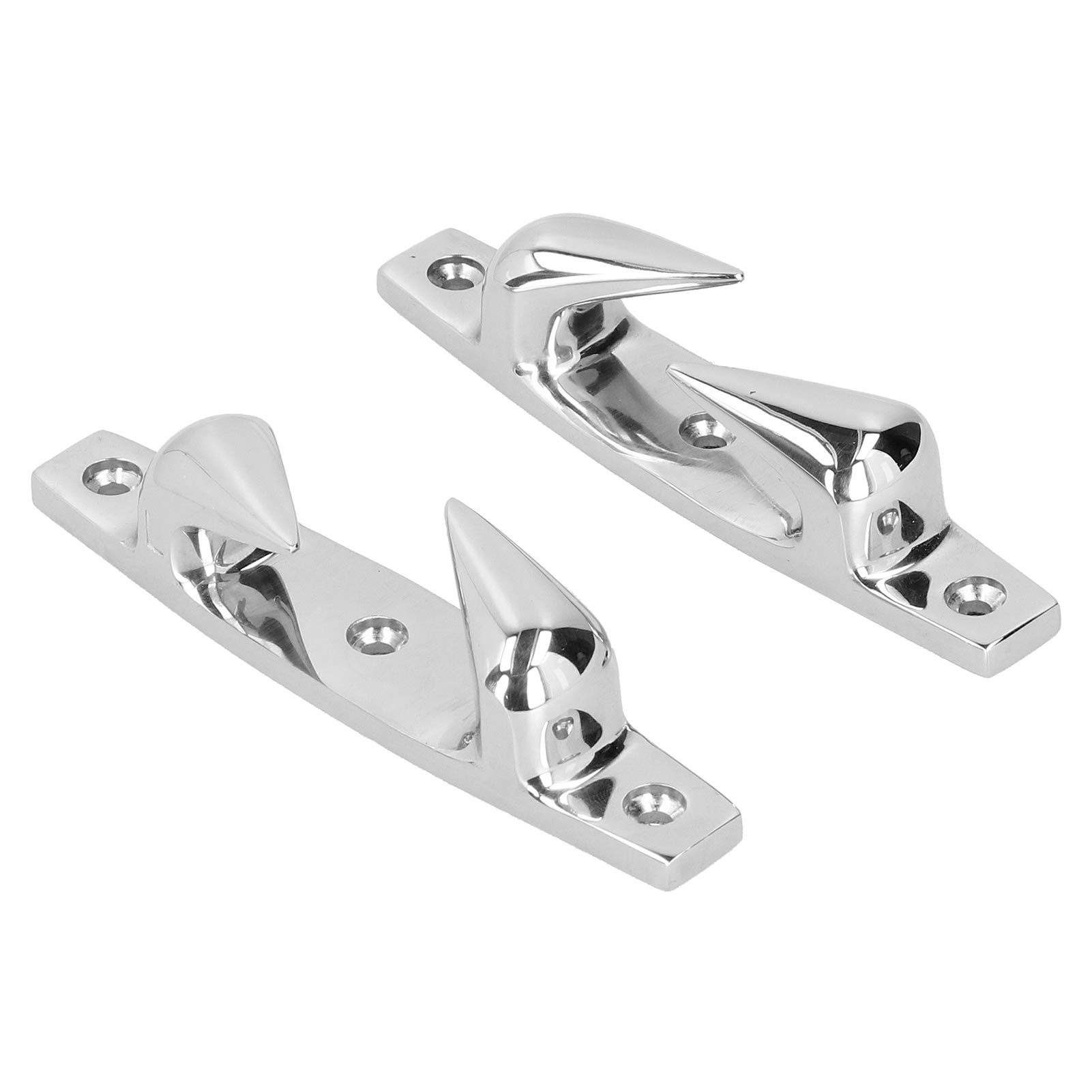 Akozon Boat Anchoring Mooring Cleats 2pcs 4.69in Anchoring Mooring Cleats Left Right 316 Stainless Steel Fairlead for Marine Boat Yacht