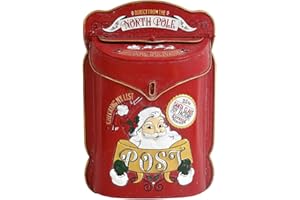 Z² BellaDecor Xmas Letters to Santa Mailbox Christmas Mailbox Wall Mount Mailboxes for Outside Mail Boxes Wall Mount Vintage Mailbox Decor Indoor and Outdoor Home Porch Yard Christmas Decortions Red