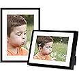 Frametory, 5x7 Black Aluminum Picture Frame - Set of 2 - Ideal for Displaying 4x6 Photos with Mat or 5x7 Without Mat - Real Glass Front - Simple Gallery Wall Frames for Art Prints and Posters