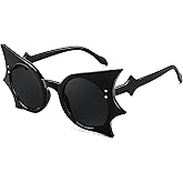 FEISEDY Women Men Funny Sunglasses, Butterfly Shaped Bat Shades for Halloween and Party B4142