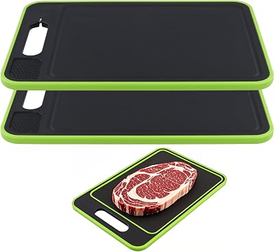 MUKSUET 2 Pack 4 in 1 Defrosting Boards with Grater & Sharpener