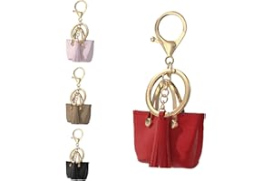 Women's Mini Tote Bag Decorative,PU Leather with Tassel,Car and Bag Accessory,Gift for Ladies