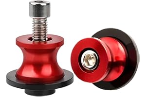 LQMY 2pcs M8 X1.5 Motorcycle Swing arm Sliders Spools universal for Trident 660 Z800 Z900 ZX10R ZX6R Suzuki GSXR 600 750 1000 CB400F CB500F CBR650R CBR600RR CBR900R- Red