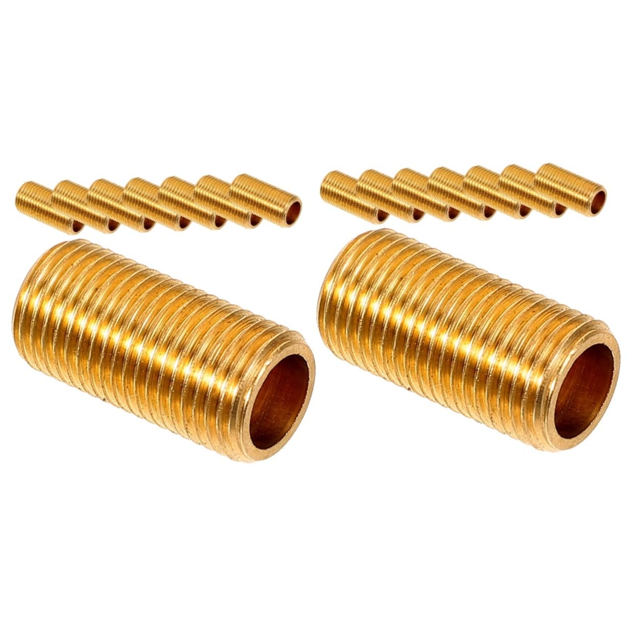 OSALADI Lamp Repair Kit 16 pcs Brass Tube DIY Repair Part Thread for Chandelier Chandelier Light Fixture Brass Light Fixture Fittings Coupling for Lamp Rod Copper