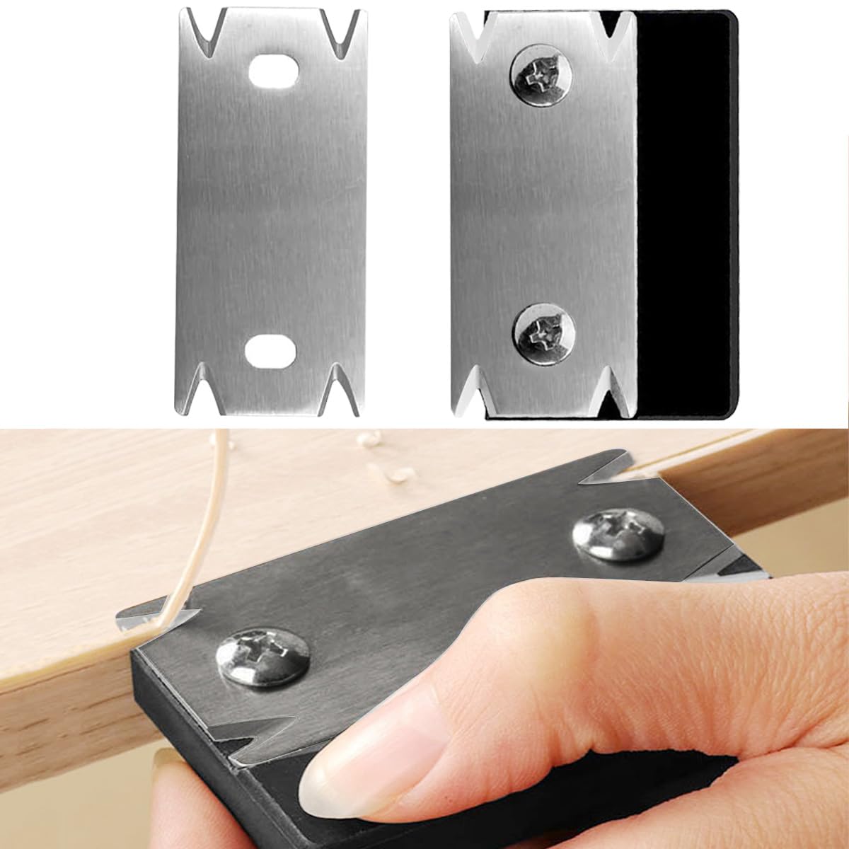 Photo 1 of 1 Set Woodworking Edge Trimmer with 1 Pc Scraper Blade, Edge Banding Trimmer, Wood Planer, Edge Corner Planer, Hand Planer Edge Bander, Deburring Tool, Edge Banding Cutter for PVC ABS Wood